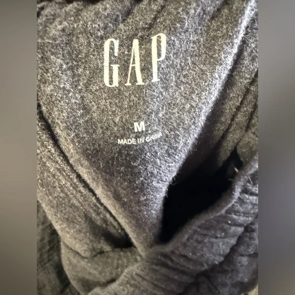 Gap Men’s Flannel Charcoal Grey Drawstring Pajama Joggers Size Medium - Picture 2 of 4